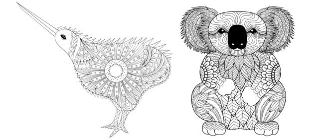 Kiwi and koala louring pages