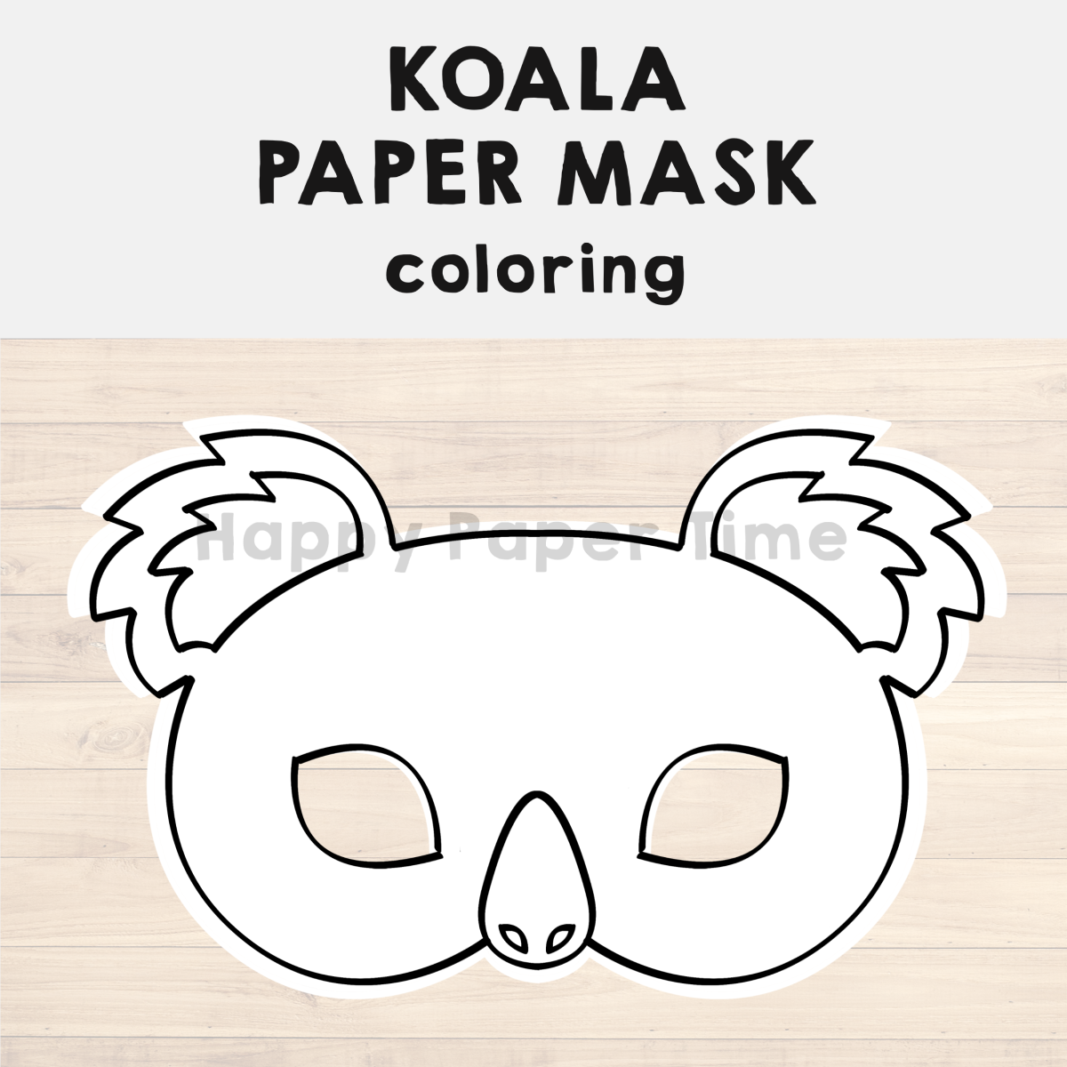 Koala paper mask printable australian animal coloring craft activity made by teachers