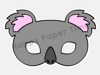 Koala mask printable paper template