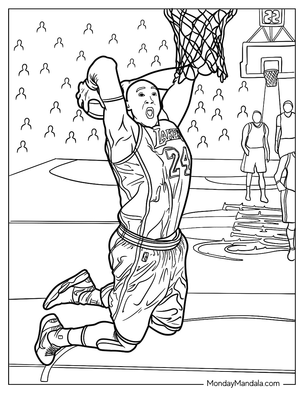 Kobe bryant coloring pages free pdf printables