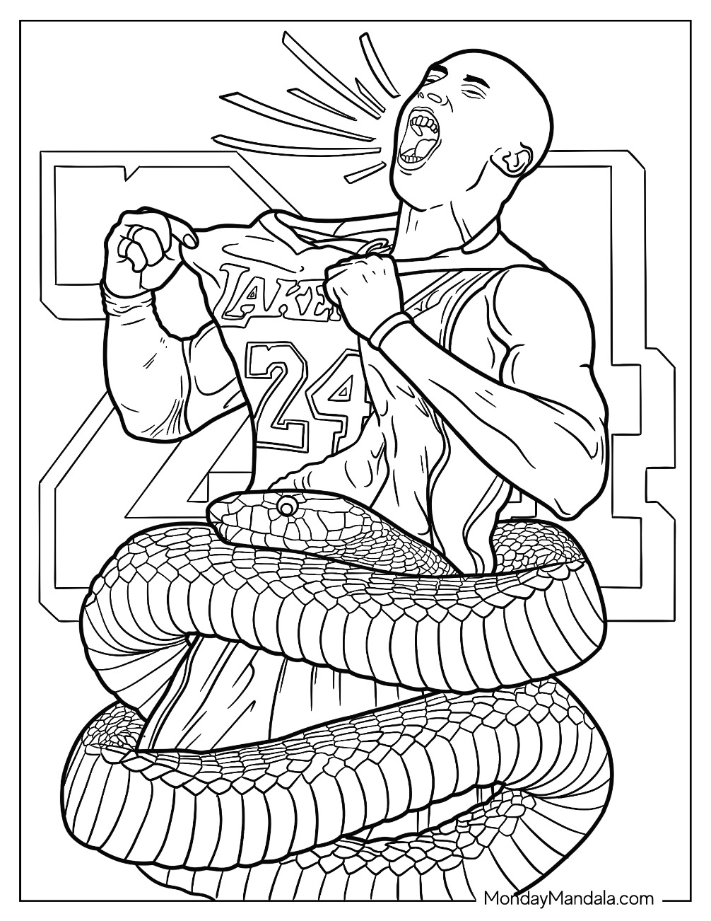 Kobe bryant coloring pages free pdf printables