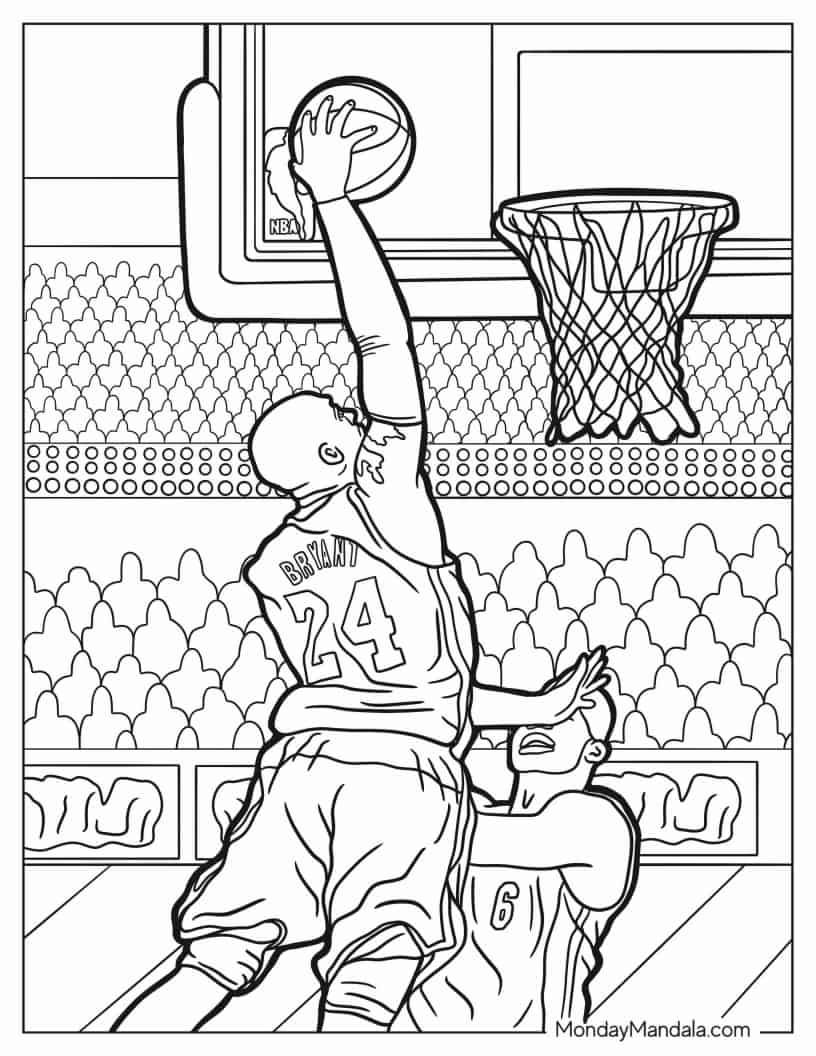 Nba basketball coloring pages free pdf printables coloring pages sports coloring pages coloring pages for boys