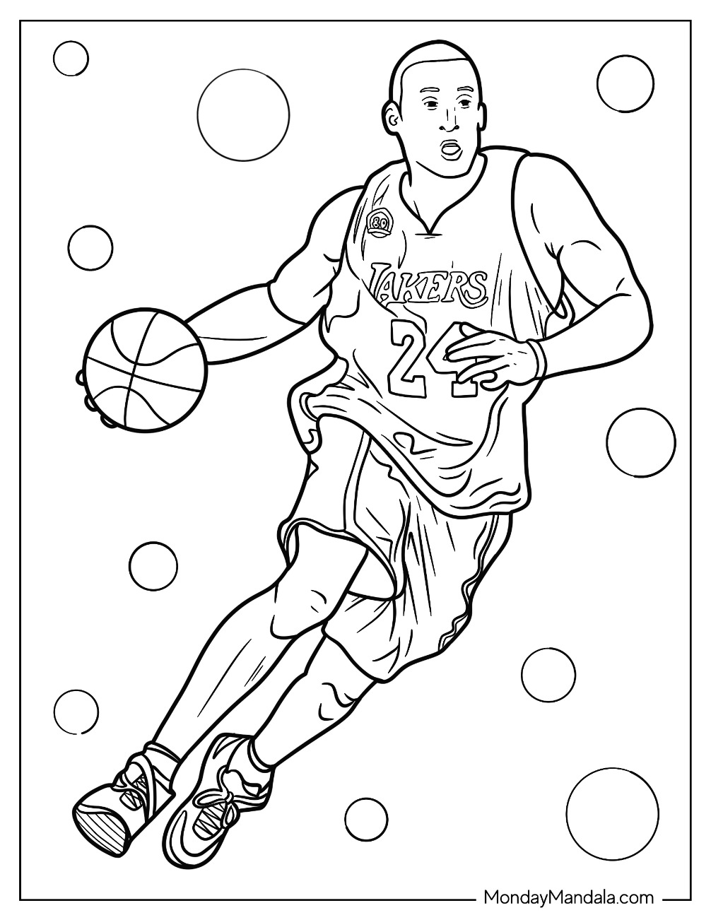 Kobe bryant coloring pages free pdf printables