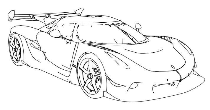 Konigsegg jesko car drawing coloring page
