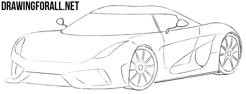 How to draw a koenigsegg regera