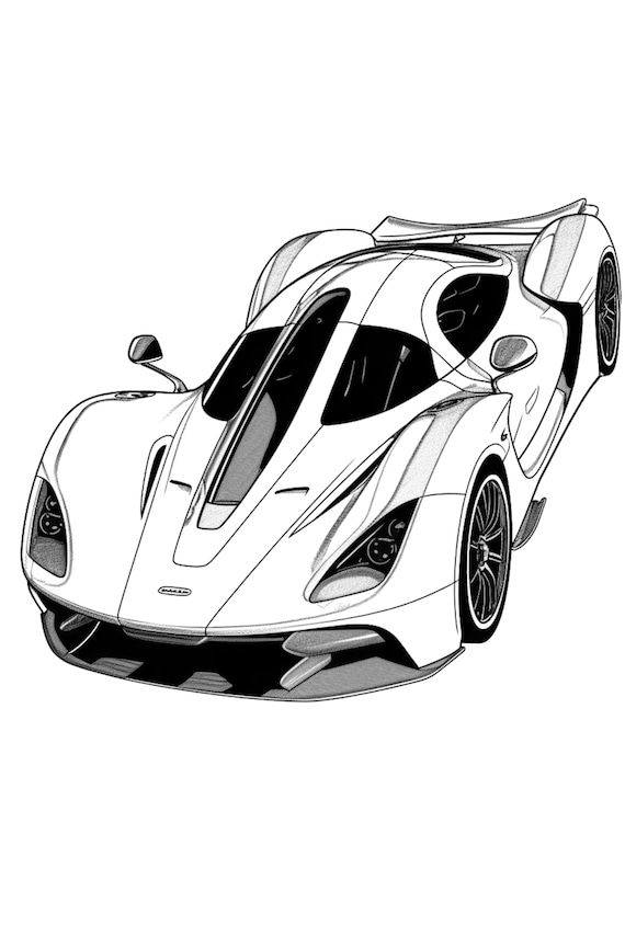 Car coloring book for adults printable pdf pages instant