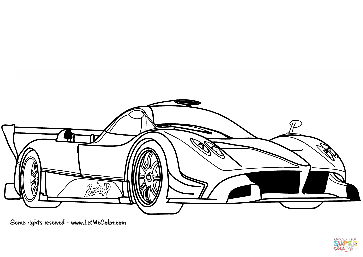 Pagani zonda r coloring page free printable coloring pages