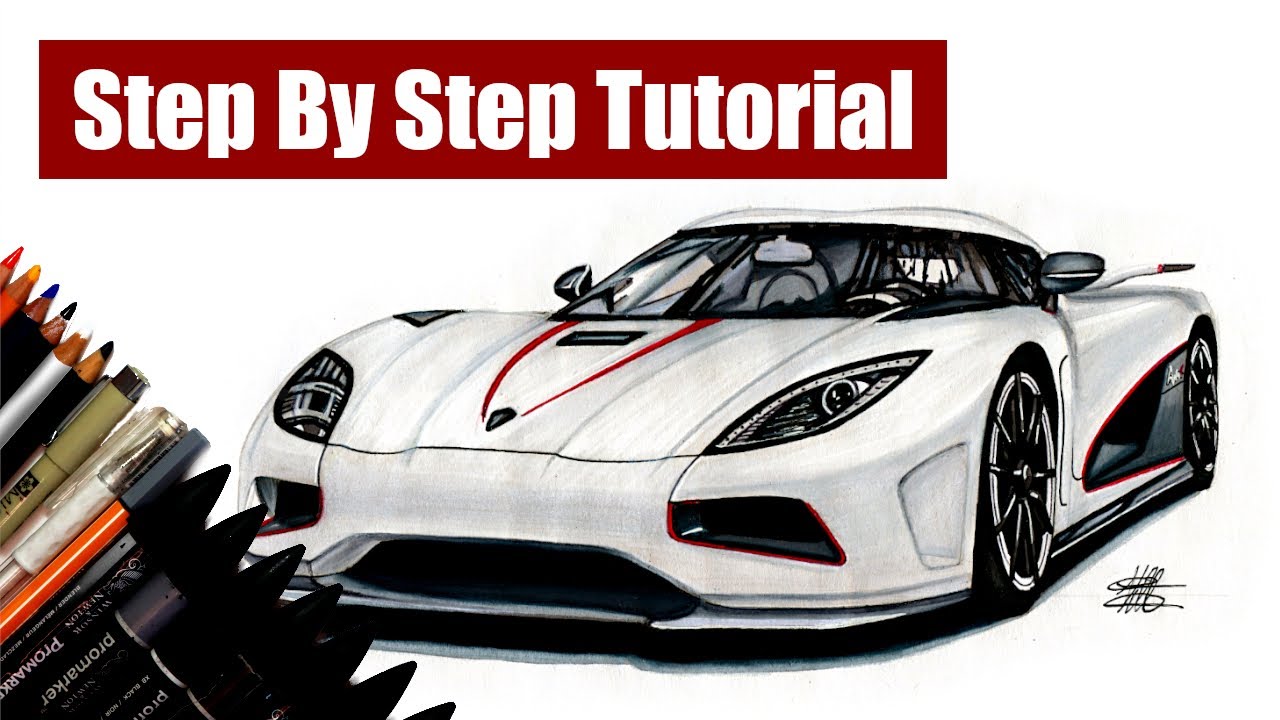 How to draw a realistic car