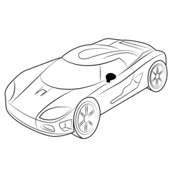 Racing red car coloring page for kids