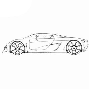 Colorful koenigsegg car coloring page