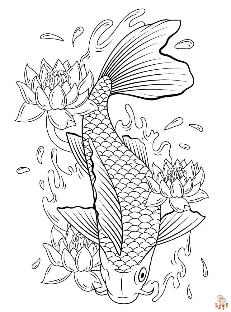 Color your world with koi fish coloring pages