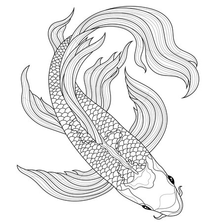 Koi coloring page stock vector illustration and royalty free koi coloring page clipart