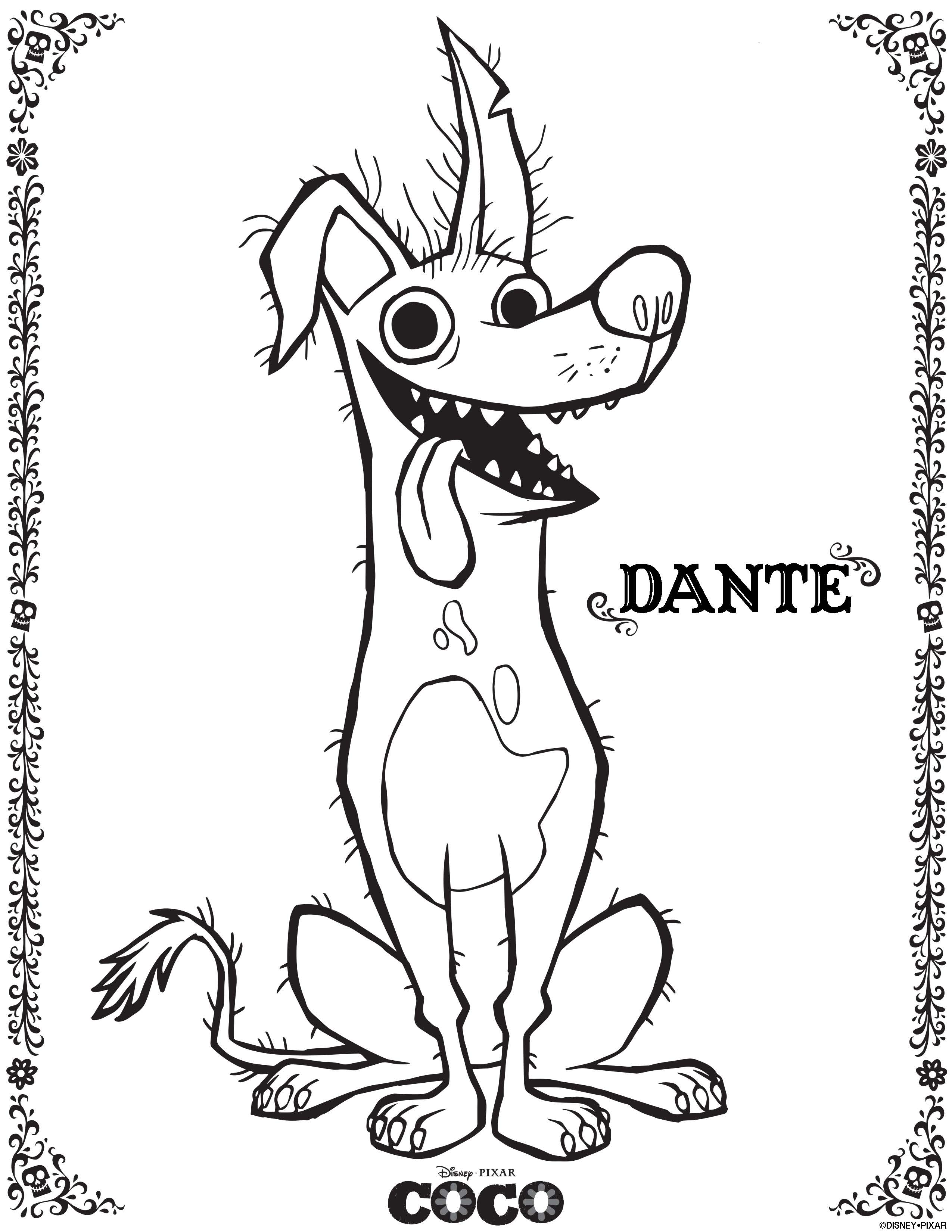 Coco coloring sheets and activity sheets from disney pixar