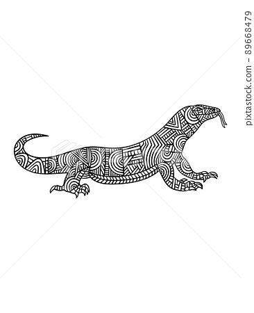 Komodo dragon mandala coloring pages for adults