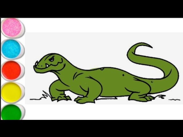 Dragon drawing and coloring for kids toddlers ð komodo dragon drawing