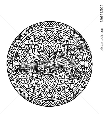 Komodo dragon mandala coloring pages for adults