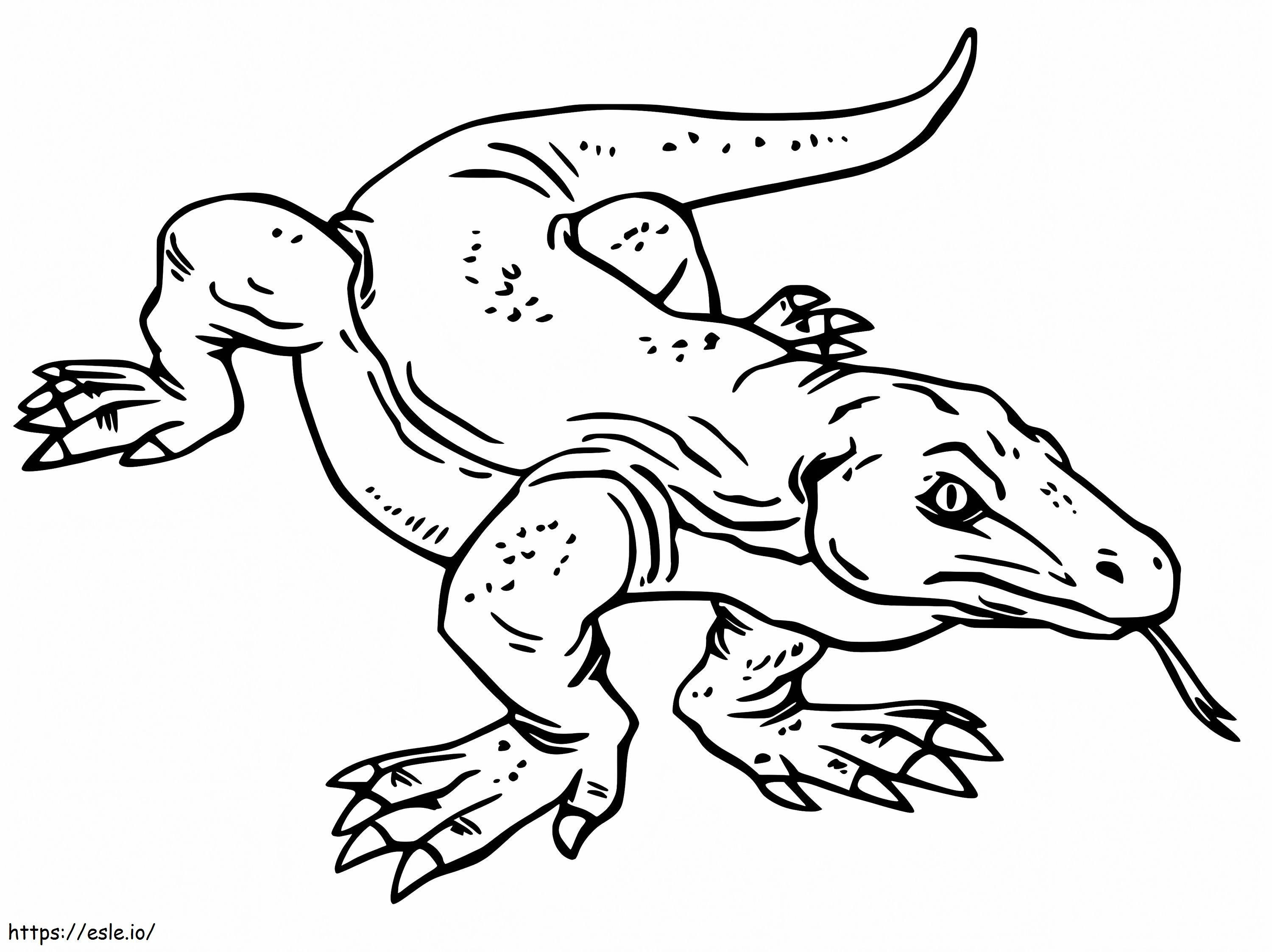 Scary komodo dragon coloring page