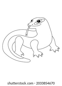 Komodo dragon coloring page kids stock illustration