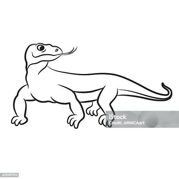 Illustration of varan coloring book stock illustration
