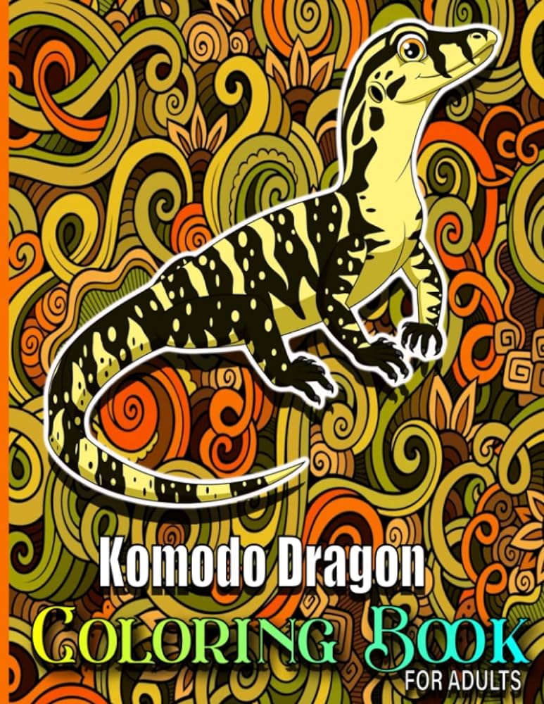 Komodo dragon coloring book for adults odo dragon sketch coloring book for creativity and mindfulness with intricate patterns with odo release stress after stressful working hours publications emu books