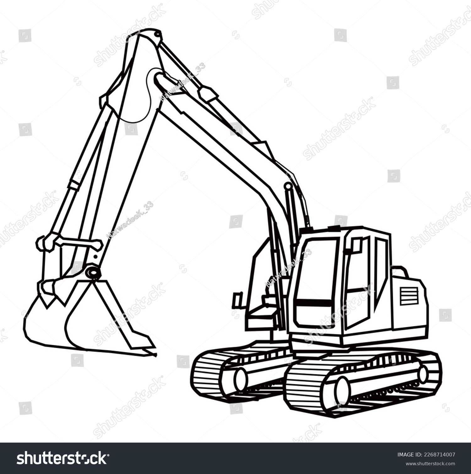 Hakuun macro excavator coloring page kids liittyvã kuvituskuva