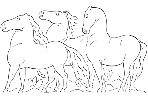 Untitled vignette for biography of gestel by prof dr w van der pluym three standing horses coloring page free printable coloring pages