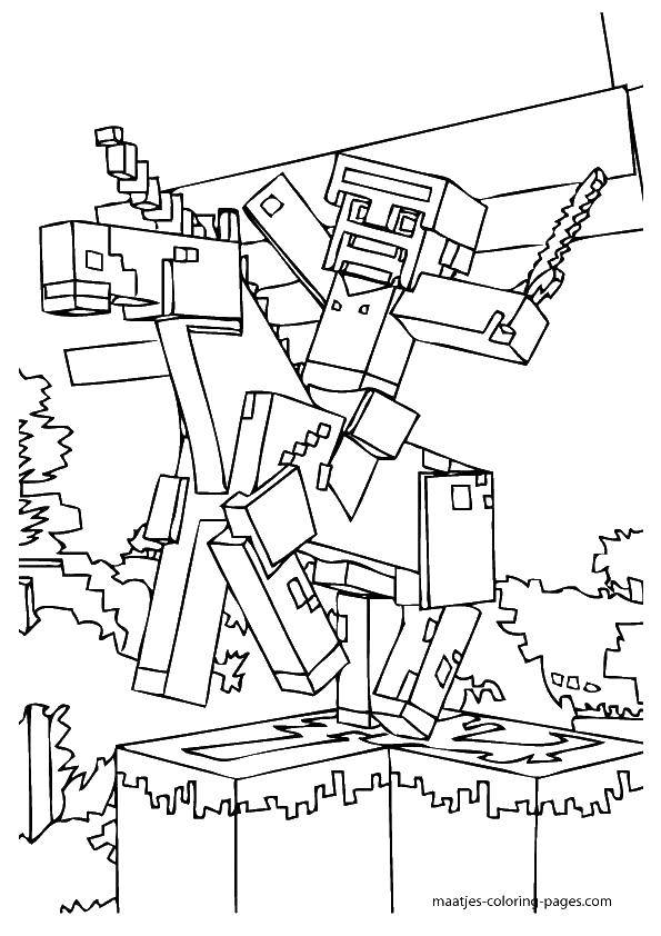 Online coloring pages coloring warrior with sword on horse coloring