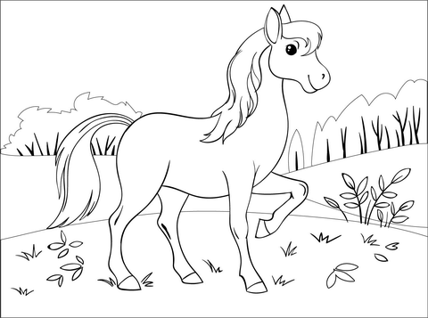Horse coloring page free printable coloring pages