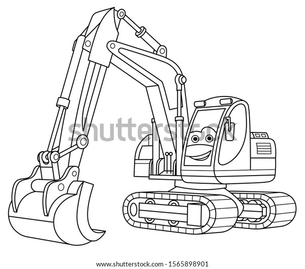 Hakuun coloring page coloring picture cartoon excavator liittyvã vektorikuva rojaltivapaa