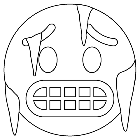 Cold face emoji coloring page free printable coloring pages