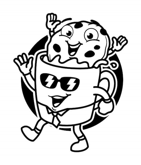 Premium vector cookie and coffe