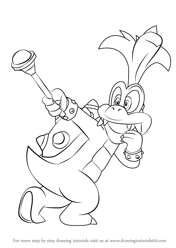 How to draw iggy koopa from super mario super mario step by step