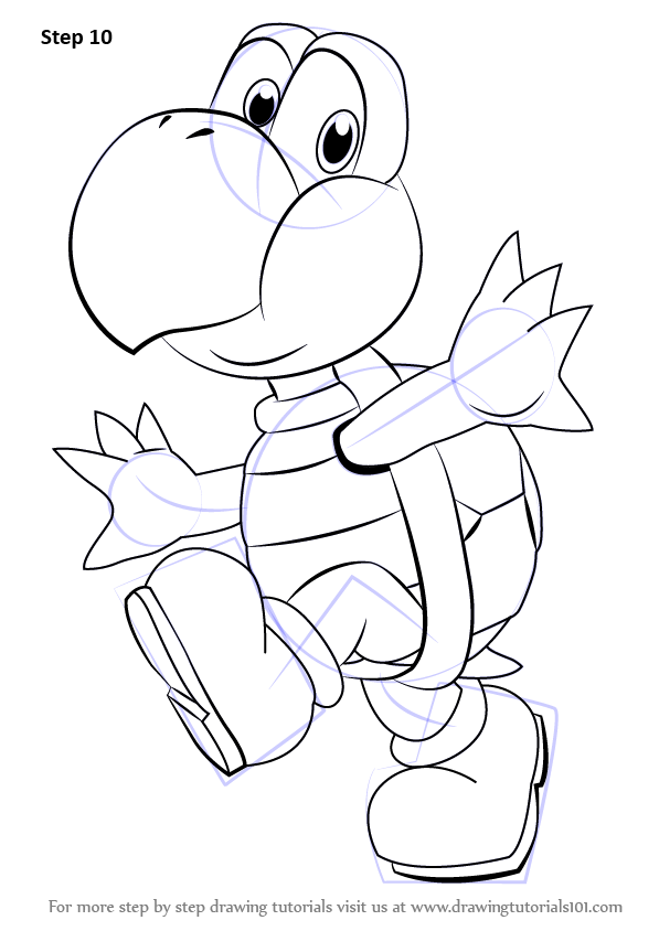 How to draw koopa troopa from super mario super mario step by step