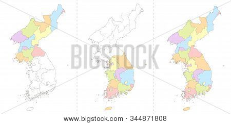 Map korea north south image photo free trial bigstock