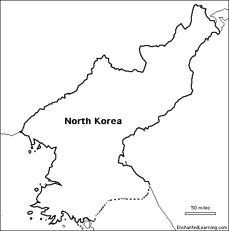 Outline map north korea