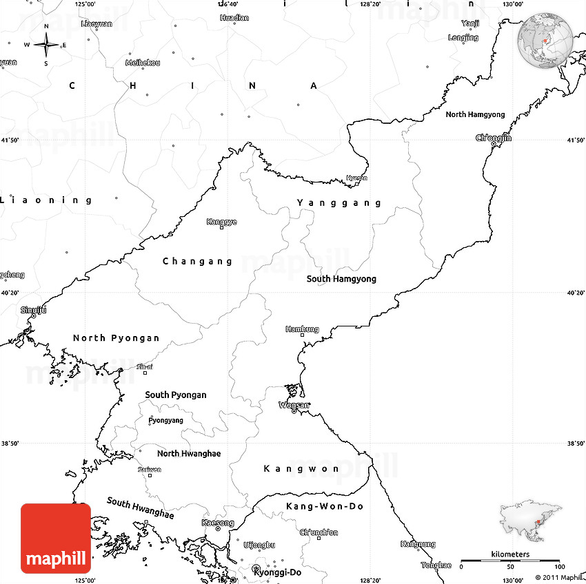 Blank simple map of north korea