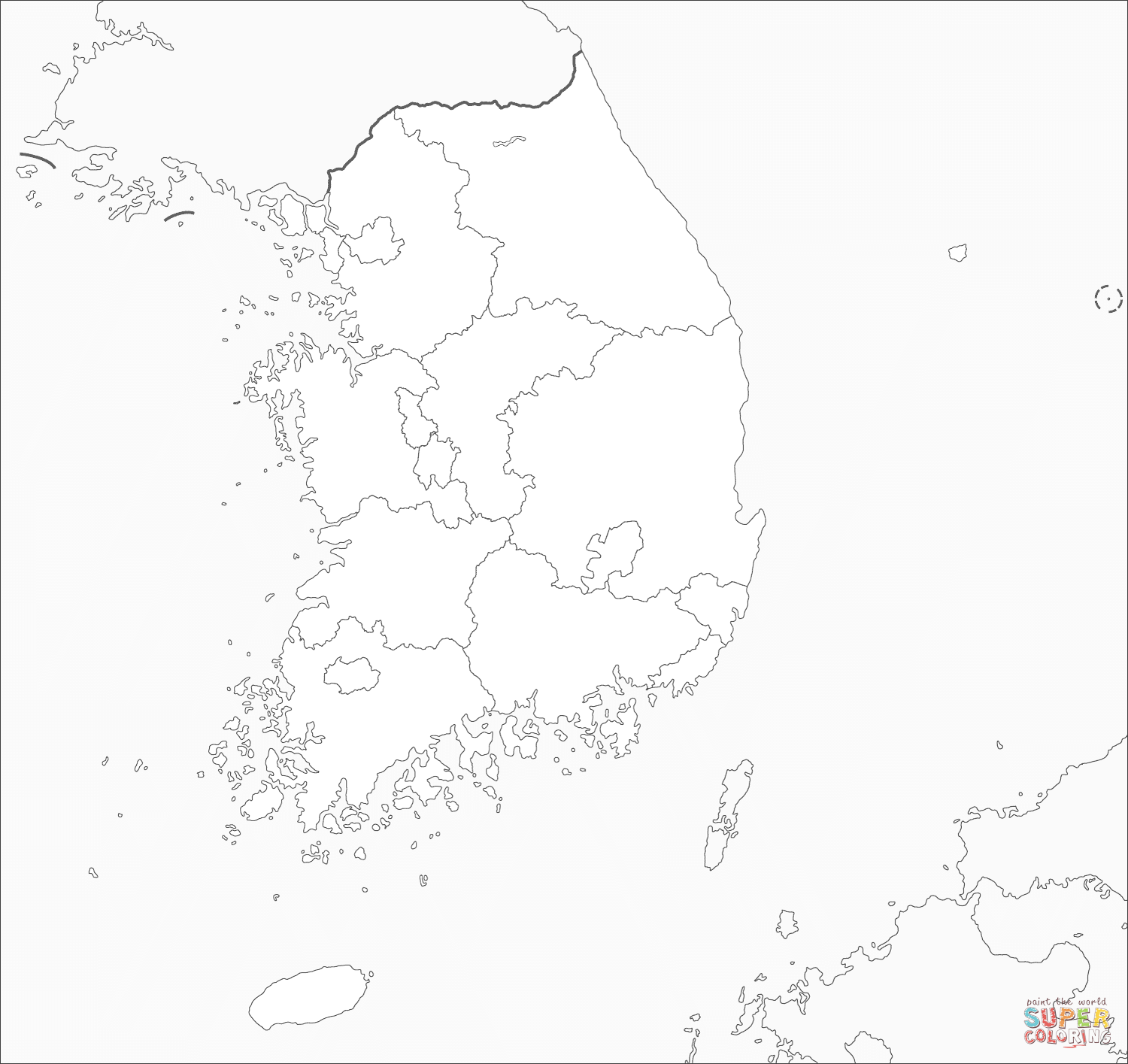 South korea map coloring page free printable coloring pages