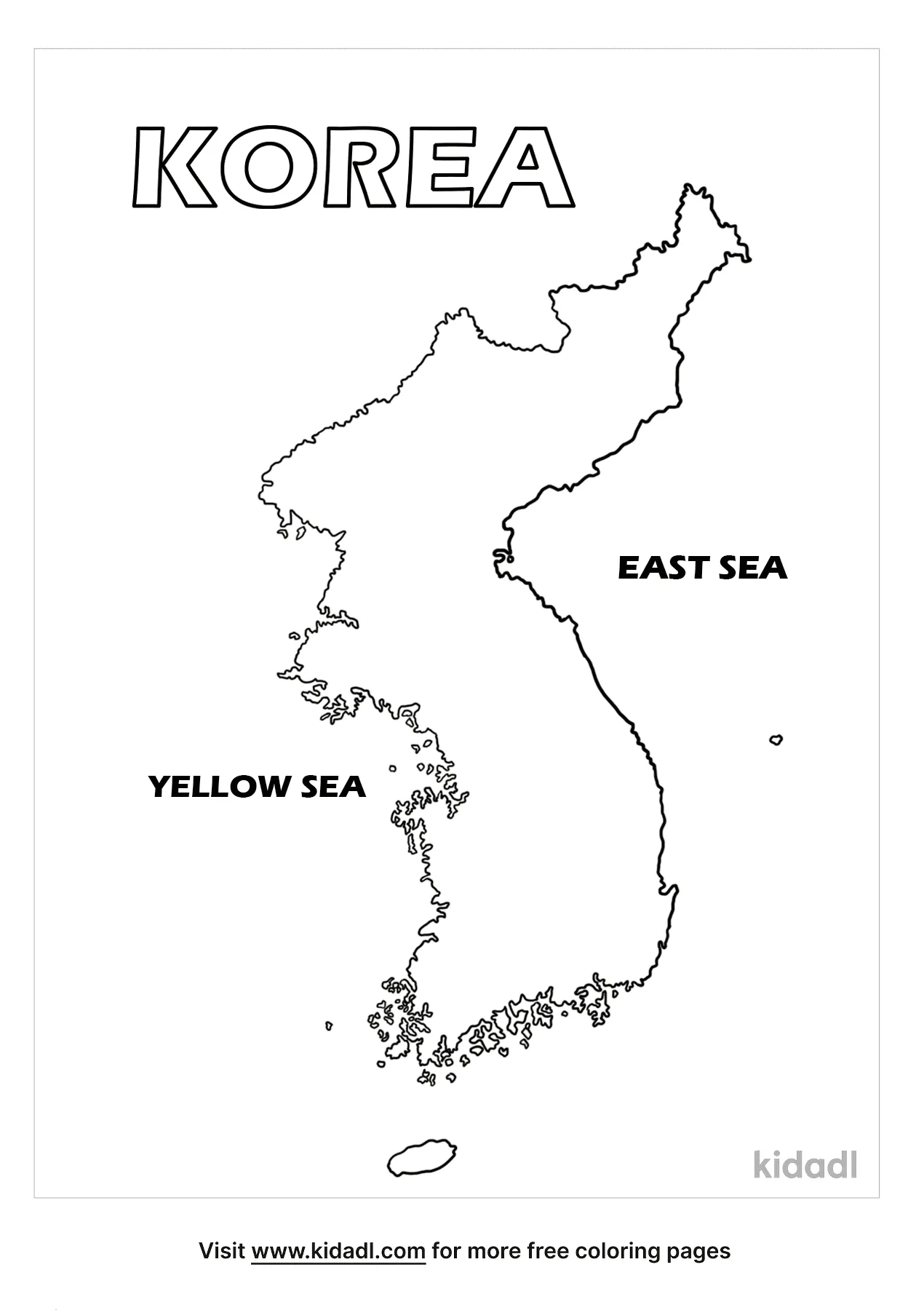 Free korea map coloring page coloring page printables