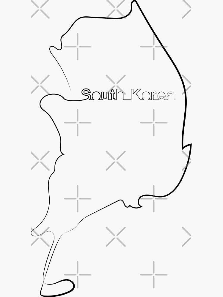 South korea map one line art one line artist minimal art map of south korea south korea map one line art sticker for sale by one