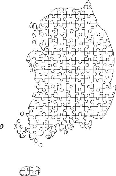 Black map of south korea for your design stock illustrations royalty