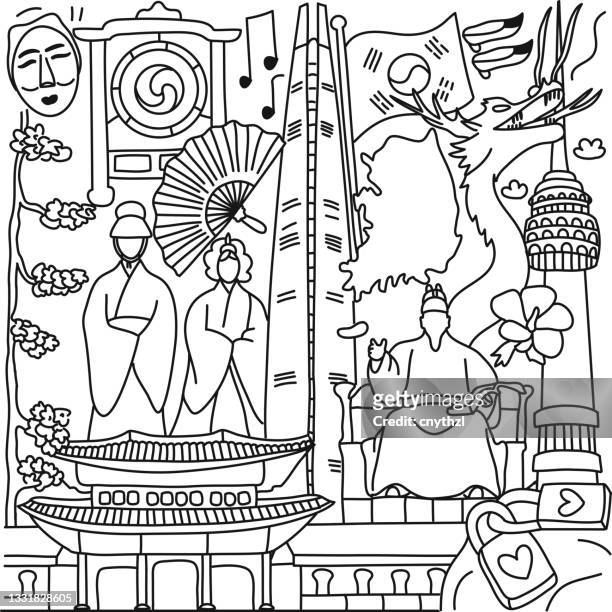 Korea seoul drawing high res illustrations