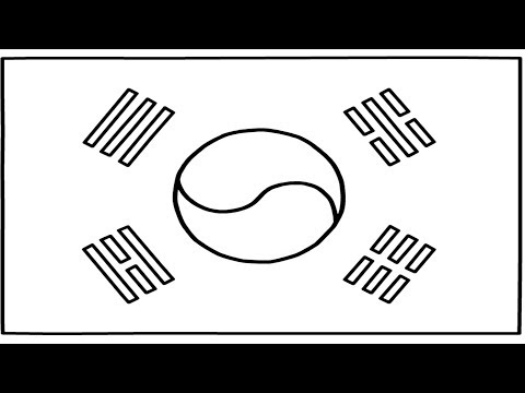 How to draw flag of south korea step by step