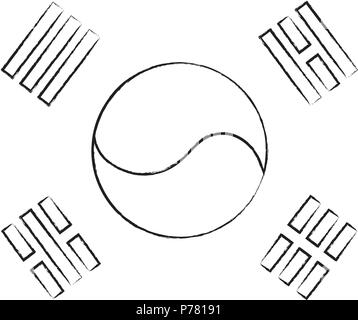 Design of south korea flag vector illustration stock vector image art