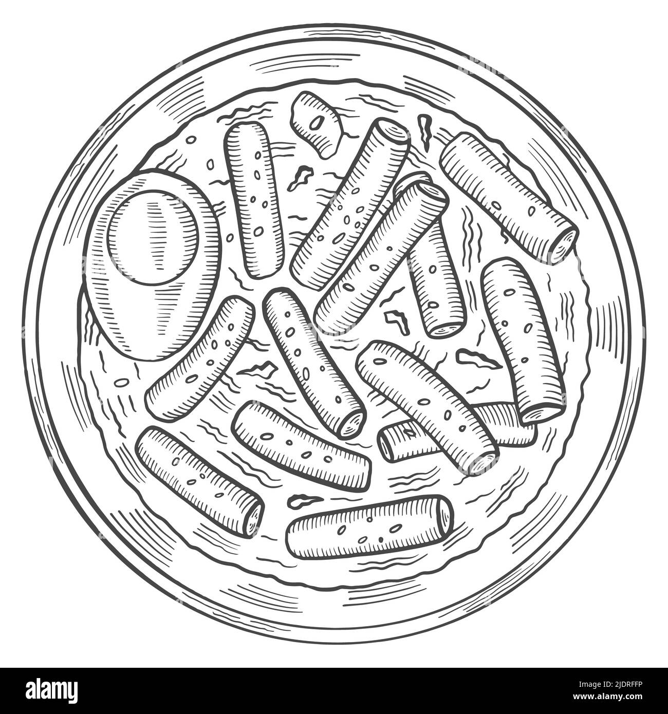 Korean food illustration black and white stock photos images