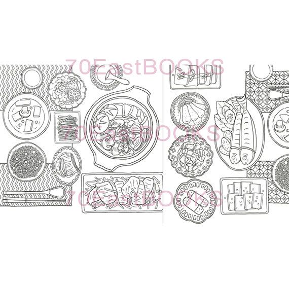 Coloring and the food coloring book for adult anti by eastbooks coloring books etsy food coloring