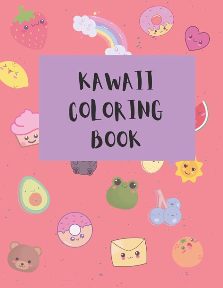Kawaii coloring book cute fun kawaii doodle coloring pages for kids adults