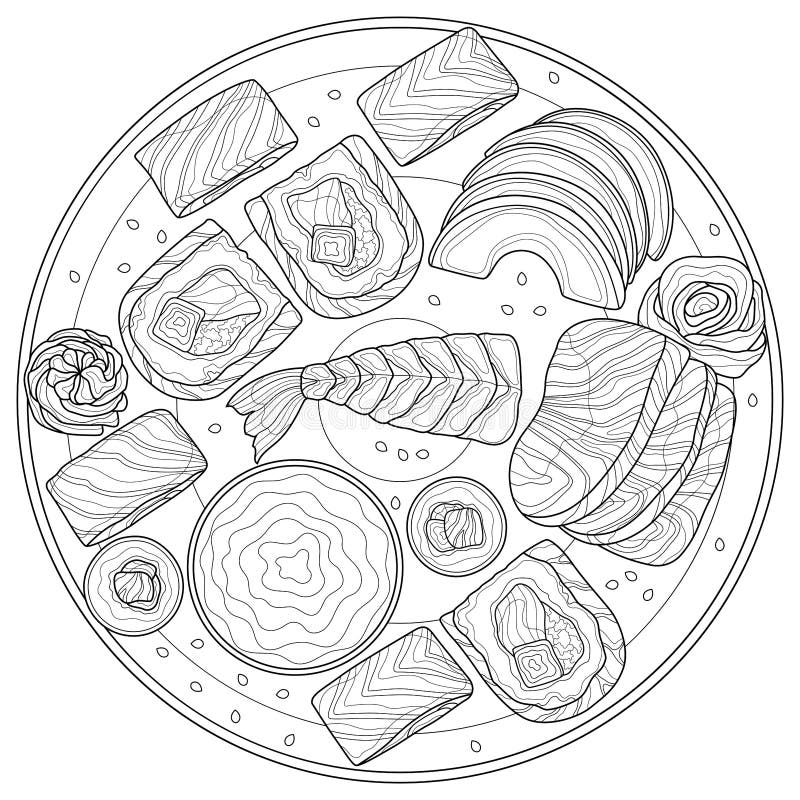 Sushi coloring stock illustrations â sushi coloring stock illustrations vectors clipart