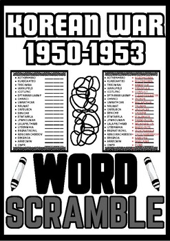 Korean war worksheet tpt