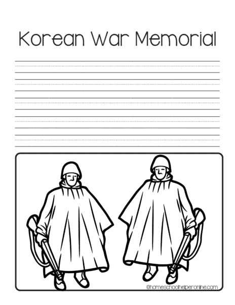 Korean war korean war memorial notebooking pages
