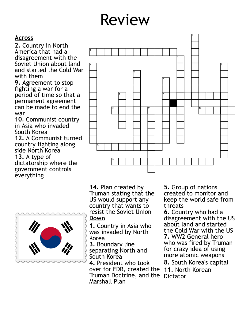 Korean war word search